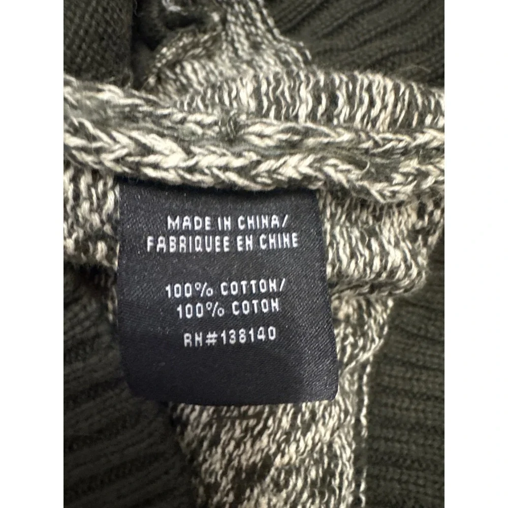 Born‎ Fly Mens 2XL Marled Knit Crewneck Sweater Olive Green Utility Quilted Back